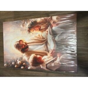 Jesus Christ Embracing Child Religious Art Canvas Print Wall Decor